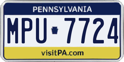 PA license plate MPU7724