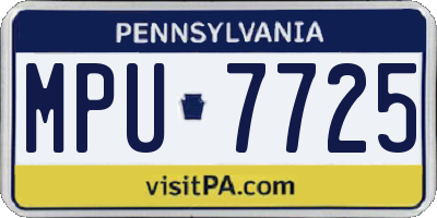 PA license plate MPU7725