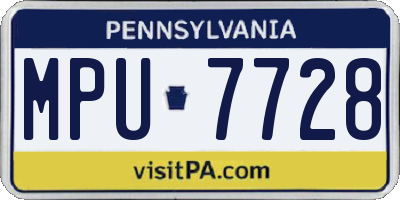 PA license plate MPU7728