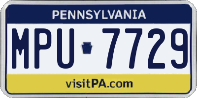 PA license plate MPU7729