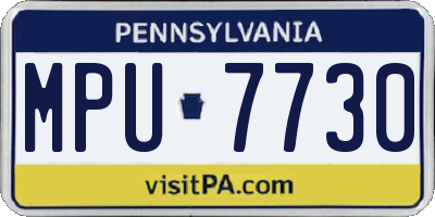 PA license plate MPU7730
