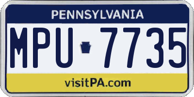 PA license plate MPU7735