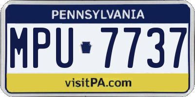PA license plate MPU7737