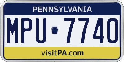 PA license plate MPU7740
