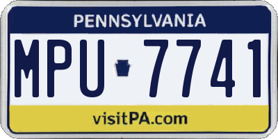 PA license plate MPU7741
