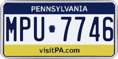 PA license plate MPU7746