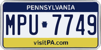 PA license plate MPU7749