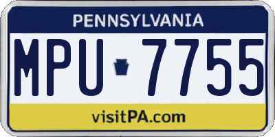 PA license plate MPU7755