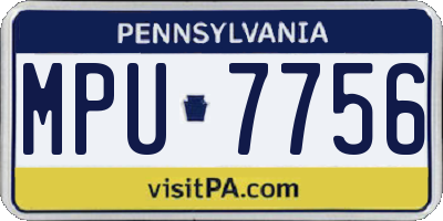 PA license plate MPU7756