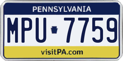 PA license plate MPU7759