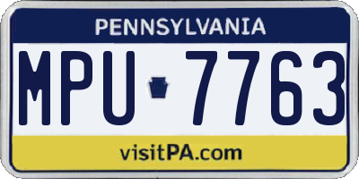 PA license plate MPU7763
