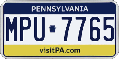 PA license plate MPU7765