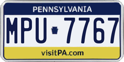 PA license plate MPU7767