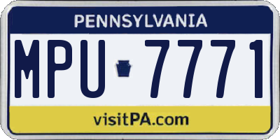 PA license plate MPU7771