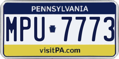 PA license plate MPU7773