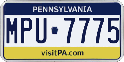 PA license plate MPU7775