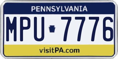 PA license plate MPU7776
