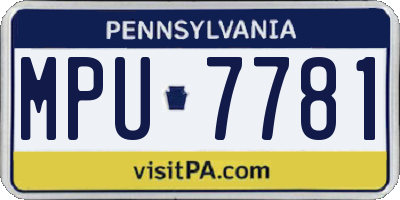 PA license plate MPU7781