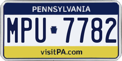 PA license plate MPU7782