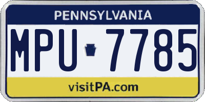PA license plate MPU7785