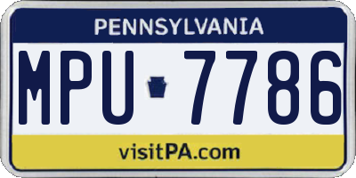 PA license plate MPU7786