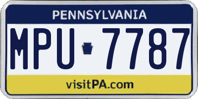 PA license plate MPU7787