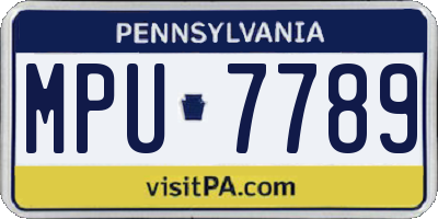 PA license plate MPU7789