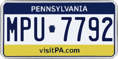 PA license plate MPU7792