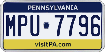 PA license plate MPU7796