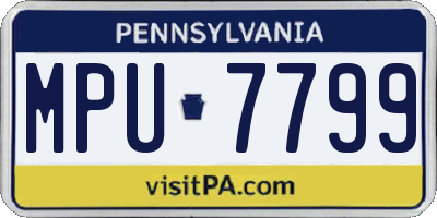 PA license plate MPU7799