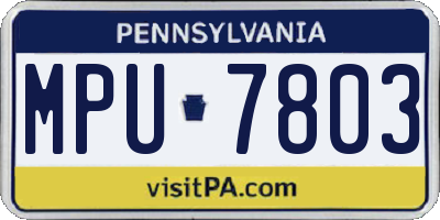 PA license plate MPU7803
