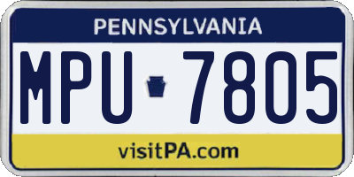 PA license plate MPU7805
