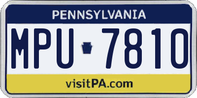 PA license plate MPU7810