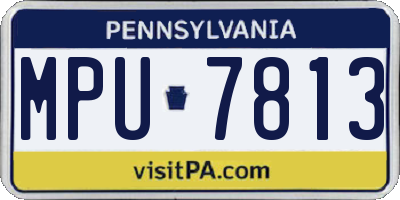 PA license plate MPU7813