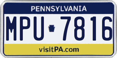 PA license plate MPU7816