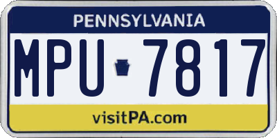 PA license plate MPU7817
