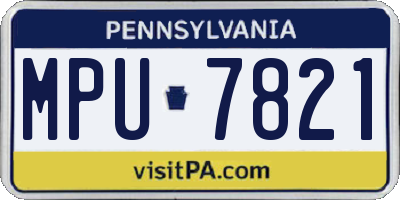 PA license plate MPU7821