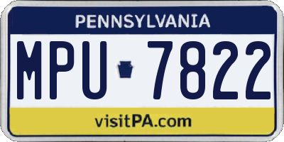 PA license plate MPU7822