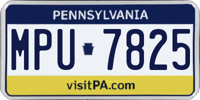 PA license plate MPU7825
