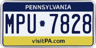 PA license plate MPU7828