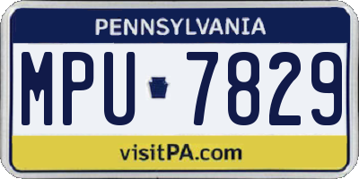 PA license plate MPU7829
