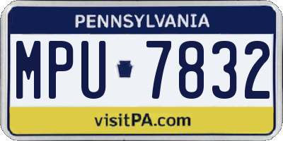 PA license plate MPU7832