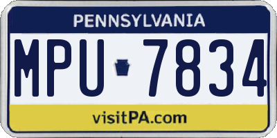 PA license plate MPU7834