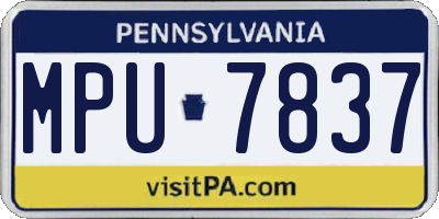 PA license plate MPU7837