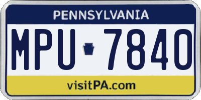 PA license plate MPU7840