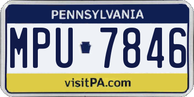 PA license plate MPU7846