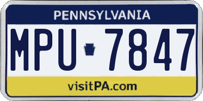 PA license plate MPU7847