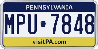 PA license plate MPU7848