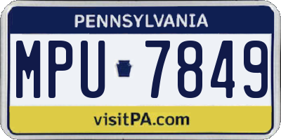 PA license plate MPU7849
