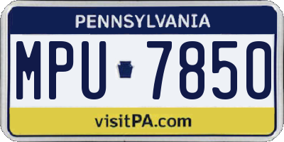 PA license plate MPU7850